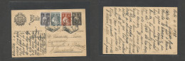 Portugal - Stationery. 1928 (4 March) Porto - Germany, Munich 25c Black Ceres Stat Card + 3 Adtls Incl Ovptd At 96c Rate - Altri & Non Classificati