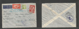 Portugal - Xx. 1941 (15 Apr) Restauradores - Panama, Baguete (2 May 41) Air Multifkd Comm. Issues Env, Incl Luisiadas At - Autres & Non Classés