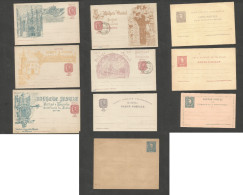 Portugal-Madeira. C. 1893-1900. Madeira Mint Stationaries Cards. India Centº, Stat Letter Sheet, Envelope. 10 Diff In VF - Other & Unclassified