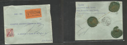 Portugal-Cabo Verde. 1924 (Oct) Praia - Lisboa (9 Oct) Registered Single 700rs Mouchon Ovptd Issue Fkd Env, Cds + R-labe - Otros & Sin Clasificación