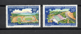 Nlle CALEDONIE N° 337 + 338  NEUFS AVEC CHARNIERES  COTE  6.90€    STADE PISCINE  SPORT - Ungebraucht