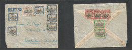 Portugal-Mozambique Company. 1937 (2 Apr) Beira - Switzerland, Oerliken. Air Multifkd Front And Reverse Envelope, At 10, - Other & Unclassified