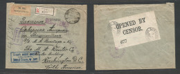 Russia. 1917 (8 May, Gregorian) Orenburg - USA, Washington DC (18 July) Registered Cash Paid WWI British Censored (x2) R - Autres & Non Classés
