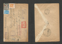 Russia. 1930 (7 Sept) Leningrad - Germany, Berlin (8 Sept) Registred Multifkd With Various Label And Cachets For Airmail - Autres & Non Classés