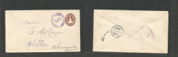 Salvador, El. 1906 (24 Ene) San Vicente - Germany, Stettin (26 Feb) 13c Brown Embossed Stationary Envelope, Cds + Revers - El Salvador