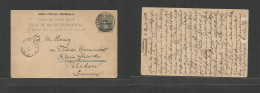 South Africa. 1903 (7 April) CGH. Maclear, Eerste River - Germany, Klein Glienicke. Ovptd 1d Stat Card, Arrival Cds. Sca - Other & Unclassified