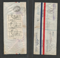South Africa. 1939 (Apr 25) USA, NYC - S. Africa, Natal, Registered AR. Fkd Air Env Via Imperial Air + Aquitania, Damage - Other & Unclassified