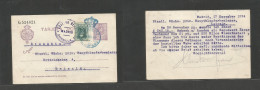 E-Enteros Postales. 1924 (17 Dic) Madrid, Estafeta Congreso - Alemania, Leipzig. EP 25cms Violeta + 10c Verde, Mat Coron - Otros & Sin Clasificación