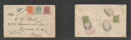 E-Alfonso Xiii. 1926 (10 Enero) 275, 310(2), 311, 320 San Fernando, Cádiz - HAWAII, Honolulu, USA (9 Feb) Sobre Certific - Other & Unclassified