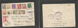 E-Estado Español. 1938 (16 Nov) Bilbao - Alemania, Frankfurt (19 Nov) Sobre Certificado Isabel Y Fernando Mat Multiple C - Autres & Non Classés