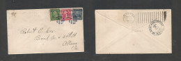 E-Marianas Islands. 1899 (Dec 13) GUAM, San Luis De Apra - USA, Altona, PA (Feb 3) Tricolor US Ovptd Multifkd Envelope A - Altri & Non Classificati