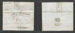 Marruecos. 1836 (1 Oct) Tanger - Francia, Saluces (15 Oct) Carta Con Texto, Marca Entrada Francesa "PAYS D'O UTREMER" + - Morocco (1956-...)