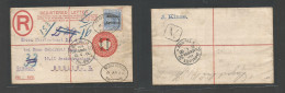 Marruecos - British. 1900 (6 Apr) Tangier - Berlin, Germany (13 Apr) Gibraltar 20c. Spanish Currency Red Stat Env + Adtl - Morocco (1956-...)