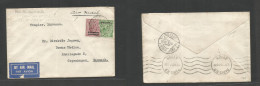 Marruecos - British. 1933 (25 Apr) BPO. Tangier - Denmark, Cph, US (28 Apr) Legation. Air Multifkd Env Ovptd Issue, Mixe - Morocco (1956-...)