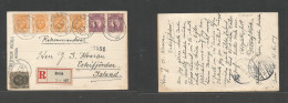 Sweden. 1917 (11 June) Boras - Iceland, Eskifjordur. Registered Multifkd Private Card. Better Rate (18 Aug) Usage + Dest - Autres & Non Classés