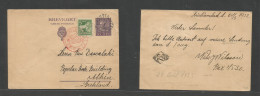 Sweden. 1933 (24 Aug) Kristianstad - Greece, Athens. 10 Ore Blue Stat Card + Adtl Via German Mail With Cachet. Better De - Other & Unclassified