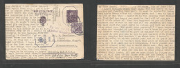 Sweden. 1945 (5 June) Gotheburg - Netherlands, Breda. Last Days WWII 10 Ore Lilac Stat Card + Adtl, British Censored Wit - Andere & Zonder Classificatie