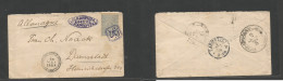 Turkey. 1893 (May) Efesos - Germany, Darmstadt (2 June) Via TPO. Fkd 1 Pi Envelope, Greek Written Oval Cachet + Neat Tur - Other & Unclassified