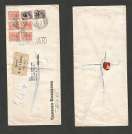 Uruguay. 1947 (10 Aug) Montevideo. UK, London. Registered Air Multifkd Envelope, Mixed Issues Tied Cds + R-label. Fine. - Uruguay