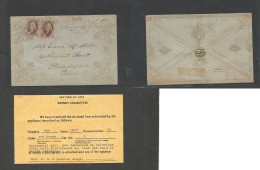 USA. C. 1847 (Feb 15) Fornhamwood - Philadelphia, PA. Valentine Envelope With Love Card Contains Fkd Sc. 15c Horiz Red B - Autres & Non Classés