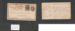 Usa - Stationery. 1875 (Dec 10th) San Francisco, CA - Switzerland, Basel Via NY Red Cds. 1c Brown Early Stat Card + 2c B - Sonstige & Ohne Zuordnung