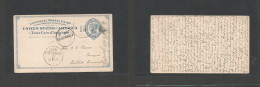 Usa - Stationery. 1882 (Apr 18) St. Johns, Mich - Tounghoo, Burma (June 6) Via India Sea Post Office (11 May) 2c Blue St - Other & Unclassified