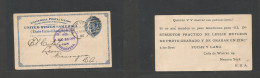 Usa - Stationery. 1890 (11 Aug) NYC - Nicaragua, Leon Central America Via Corinto (25 Aug) 2c Dark Blue Early Private Pr - Sonstige & Ohne Zuordnung