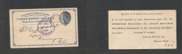 Usa - Stationery. 1890 (11 Aug) NYC - Nicaragua, Leon Central America Via Corinto (25 Aug) 2c Dark Blue Early Private Pr - Other & Unclassified