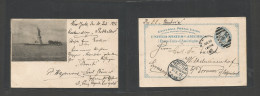 Usa - Stationery. 1897 (30 July) NYC - Germany, Dornum (9 Aug) 2c Blue Stat Card, Reverse Liberty Statue Early Photo Pri - Autres & Non Classés