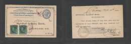 Usa - Stationery. 1901 (16 Nov) Reply 2c Blue Stat Card Proper Usage. Caracas, Venezuela - USA, Milwankee, Wis With Adtl - Autres & Non Classés