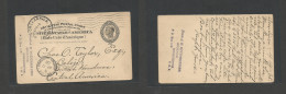 Usa - Stationery. 1908 (4 April) Spokane, Wash - Belize, British Honduras (Apr 19) Via New Orleans 2c Black Stat Card. A - Sonstige & Ohne Zuordnung