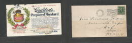 Usa - Xx. 1909. Hudson Terminal, NY - Germany, Bayern. Gulden's Prepared MUSTARD. Color Chronolitho Fkd 1c Green Early P - Otros & Sin Clasificación
