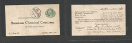 Usa - Xx. 1922 (4 Jan) 1c Green Washington Business Reply Stat Card Proper Usage. China, Shanghai - USA, Reno, Nevada. B - Other & Unclassified