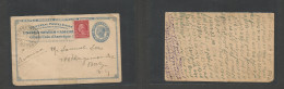 Usa - Stationery. 1926 (7 March) Reply Half Stat Card Proper Usage Back. Rusia - Brooklyn, NJ. 2c Blue Stat Card + 2c Re - Other & Unclassified