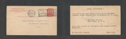 Usa - Xx. 1926 (Oct 14) NYC - Salvador City, Salvador, Central America (Nov 13) 2c Red Stat Card, Slogan Cachet. VF Used - Andere & Zonder Classificatie