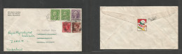 Usa - Xx. 1938 (Dec 11) Boston, Mass - London, UK (14 Dec) Fwd To Zurich With New Fkg US Stamps "B" Perfin. VF Multifkd - Andere & Zonder Classificatie