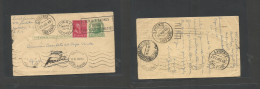 Usa - Prexies. 1940 (29 March) Brooklyn, NY - Praia, Cabo Verde (27 July) Fwded Azores. 1c Green Stat Card + 2c Pink Pre - Otros & Sin Clasificación