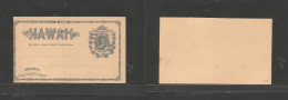 Usa - Hawaii. 1881. Local Reply Half Black Grey On Yellow Stationary Card Mint. Fine. - Other & Unclassified