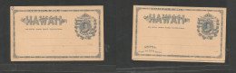 Usa - Hawaii. 1881. Blue Grey Local Doble Stationary Card On Yellowish. Fine. - Otros & Sin Clasificación