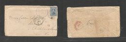 Usa - Hawaii. 1889 (10 Jan) Wailuku, Maui - USA, Richland, LA (24 Jan) 5c Blue Fkd Env Rings + Cds. Via Honolulu - S. Fc - Andere & Zonder Classificatie