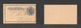 Usa - Hawaii. 1893 (10 June) Honolulu Local Usage, Black Stationary Card On Yellowish, Grill Cds. Fine. - Autres & Non Classés