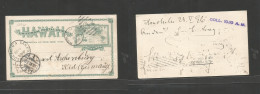 Usa - Hawaii. 1896 (28 May) Honolulu - Germany, Kiel (10 June) 2c Green Stat Card Via S. Fco (June 4) Fine Circulation. - Otros & Sin Clasificación