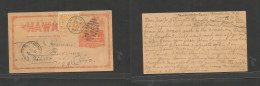 Usa - Hawaii. 1897 (17 Nov) Kanauahao Sem - USA, OH, Bueyms Via S. Fco (24 Nov) Red Stat Card + 1c Yellow Adtl, Tied Cds - Other & Unclassified