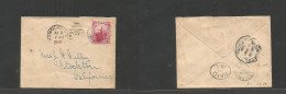 Usa - Hawaii. 1899 (1 July) Kauai - USA, CA, Stockton (18 July) 5c Red Fkd Env, Tied Small Village Cds Via Honolulu (2 J - Other & Unclassified