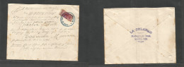 Venezuela. C. 1907, Hacienda El Toco, Guacara - Hacienda Mariana. Local Fkd Envelope 10c Lilac Vert Bisected, Tied Viole - Venezuela