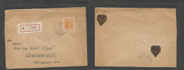 Venezuela. 1930 (19 Sept) Caracas - Germany, Osnbruck (27 Sept) Registered Single 3 Bolivares Orange Fkd Reverso, Revers - Venezuela