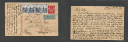 Yugoslavia. 1939 (14 Nov) Ljulbjana - Palestine, Tel Aviv. Air Multifkd 2dn Red Stat Card. Arrival Censor Cachet. Better - Sonstige & Ohne Zuordnung