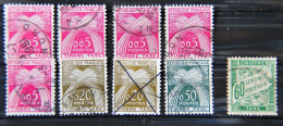 France 1960 - 9 Timbres Taxe Type Gerbes - Légende République Française N° 90 - 92 - 93 Et 38 - 1960-.... Usados