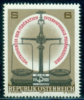 Austria 1981 Intl Pharmaceutical Federation,scale,eagle,medicine,Mi.1679,MNH - Pharmacie