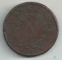 Siège D'ANVERS - 10 Centimes - 1814 W - Avec Point - B/TB - 1814 Siège D’Anvers